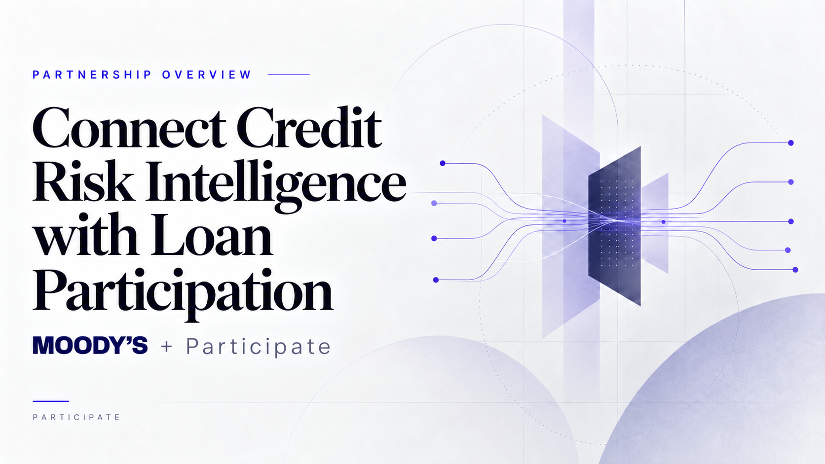 Moody’s and Participate partnership overview: Connect Credit Risk Intelligence with Loan Participation, featuring the Moody’s logo